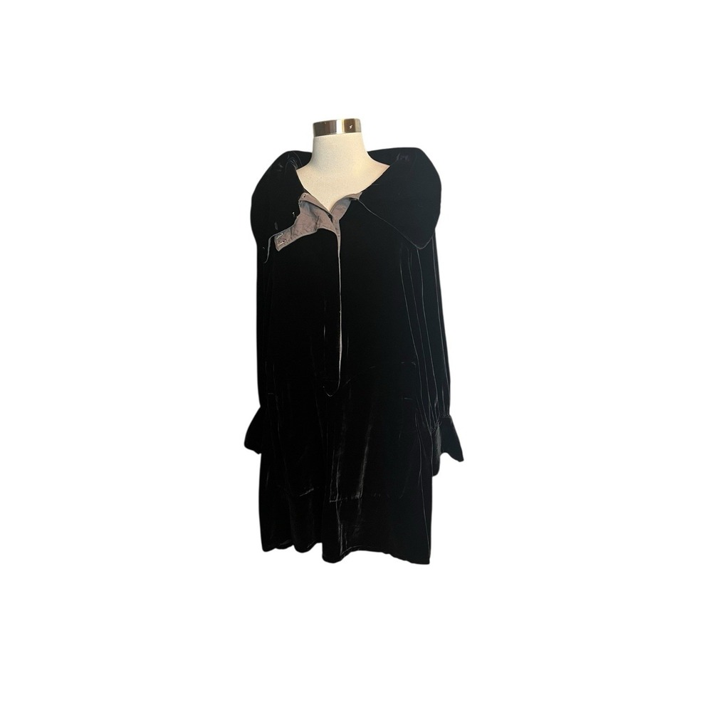 Nicholas K Velvet Dress Size Medium Black Popover Pockets